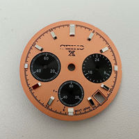 Nouveau cadran de montre chronographe multifonction modifié 29,5 mm en cuivre, trois aiguilles Panda, compatible avec le mouvement à quartz VK63