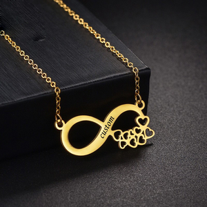 All'ingrosso personalizzato Infinity simbolo <span class=keywords><strong>collana</strong></span> ciondolo personalizzato targhetta <span class=keywords><strong>con</strong></span> strass su maglia <span class=keywords><strong>collana</strong></span> in acciaio inox - Product Image 4