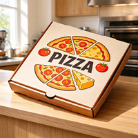 Boîte à pizza jetable premium SP4240, épaissie, recyclable, en carton ondulé kraft, pour la livraison et la restauration
