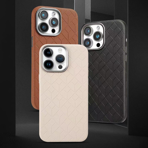เคสโทรศัพท์แบบแม่เหล็กหนัง PU ลายนูนกันรอยนิ้วมือออกแบบได้ตามต้องการสำหรับ iPhone 15 16 PRO MAX