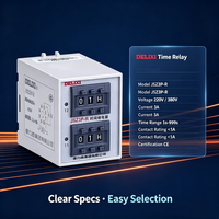 DELIXI JSZ3 Miniatur Time Relay 220V 380V <1A Bersertifikat CE Timer Delay Relay yang Dapat Disesuaikan 1-99s DIN Rail Otomasi Industri