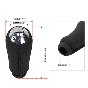 Car Gear <b>Knob</b> Leather Wrapped 5-Speed <b>Shift</b> <b>Knob</b> For Renault Mk2 Mk3 Ergonomic Design Black - Product Image 1