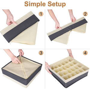 Caja de <span class=keywords><strong>ropa</strong></span> <span class=keywords><strong>interior</strong></span> plegable de 4 piezas de nuevo diseño Cajas de almacenamiento de sujetador cuadrado con divisor <span class=keywords><strong>para</strong></span> armario Organizador de <span class=keywords><strong>ropa</strong></span> en <span class=keywords><strong>cajones</strong></span> - Product Image 5