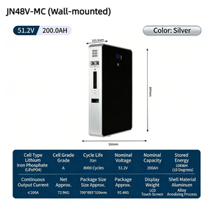 แบตเตอรี่ลิเธียมไอรอนฟอสเฟตแบบติดผนัง 51.2V 48V 100Ah ระบบกักเก็บพลังงานแสงอาทิตย์สำหรับใช้ในครัวเรือน 10KWh15KWh30KWhLiFePO4 - Product Image 5