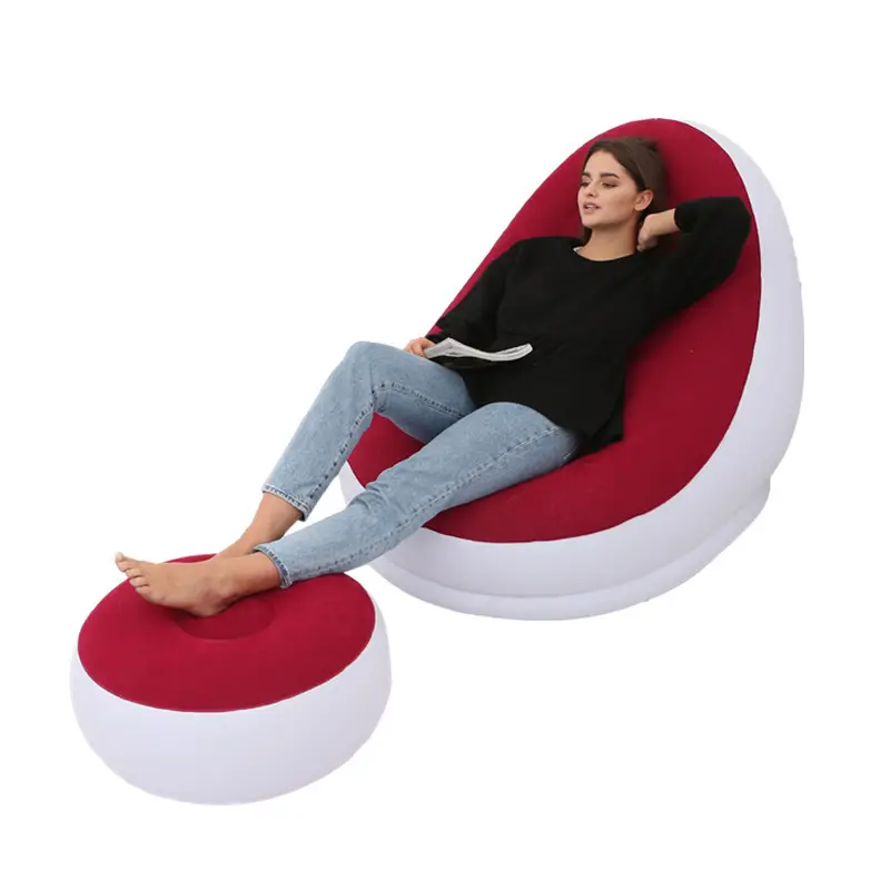 새로운 게으른 Inflables 야외 라운지 소파 침대 풍선 의자 소파 성인 키즈 휴식 좌석 세트