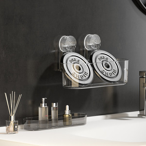 Estante de Almacenamiento Transparente Ovalado con Ventosa para Montaje en Pared de Baño, con Diseño Duradero y Acabado Transparente - Product Image 3