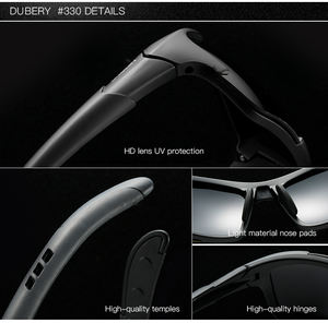 DUBERY negozio ufficiale 2025 Vintage retrò occhiali da sole da motociclista rettangolare pz telaio blu lenti rosse in policarbonato lenti per lo Sport - Product Image 6