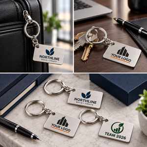Llaveros Personalizados de Acero Inoxidable Cepillado con Logotipo Grabado a Láser, Anillos Metálicos para Regalos Corporativos, Fabricación OEM ODM - Product Image 3