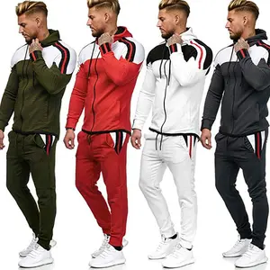 Top sales men sportswear suppliers 2 piece fitness training gym tracksuit custom jogging suit with zipper