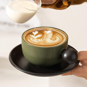 Nueva Taza de Café Mate, Taza de Cerámica de Lujo Ligero, Taza de Desayuno de Alta Gama, Taza de Café con Leche Italiana con Platillo - Product Image 3