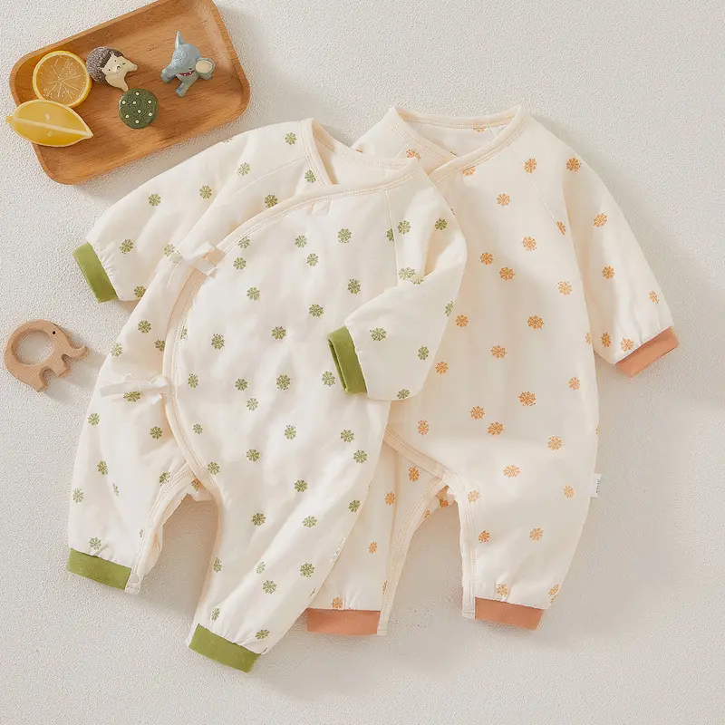 Säugling Baumwolle Langarm Neugeborene Baby Kleidung Mädchen Stram pler Set Kleidung Kleid Baby