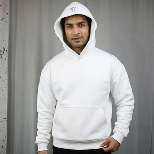 Sweat-shirt à capuche vintage pour homme, coupe classique, couleur unie, avec poche, décontracté, pour l'hiver, en polyester/coton, tricot non tissé fin - Product Image 1