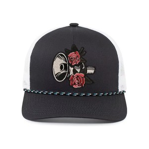 Gorra de béisbol de ala plana con logotipo personalizado de algodón al por mayor, gorra de camionero de 6 paneles con patrones de cuerda rosa - Product Image 2