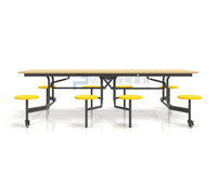 Dernier modèle de mobilier de cantine pliable de style moderne Ensemble pour école campus restaurant Table à manger et chaises mobiles