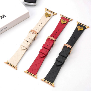 Correa <span class=keywords><strong>de</strong></span> Reloj <span class=keywords><strong>de</strong></span> Cuero con Patrón <span class=keywords><strong>de</strong></span> Corazón a la Moda, Compatible con <span class=keywords><strong>Apple</strong></span> <span class=keywords><strong>Watch</strong></span> Series 10 9 8 7 <span class=keywords><strong>6</strong></span> SE, para Mujer - Product Image 4