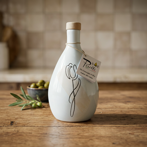 Huile d'olive extra vierge Perilli en bouteille de verre 25CL-50CL, huile de cuisson italienne pressée à froid avec motif floral - Product Image 2