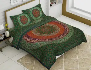 100% शुद्ध कपास सुपर राजा आकार बिस्तर शीट भारत में सबसे उचित कीमतों पर मुद्रित फ्लैट Bedsheet डबल राजा आकार बिस्तर सेट