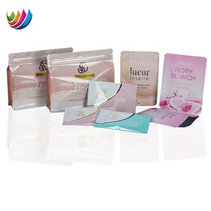 Emballage debout exfoliant en plastique à impression personnalisée avec fermeture à glissière sacs de savon en feuille d'aluminium pour sceller l'arrière du savon fait <span class=keywords><strong>maison</strong></span> - Product Image 1