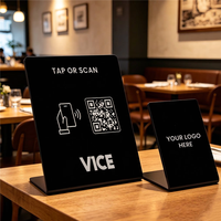Plaque NFC en acrylique personnalisée NTAG213 étanche avec support de table pour avis clients – Idéale pour restaurants et entreprises XK