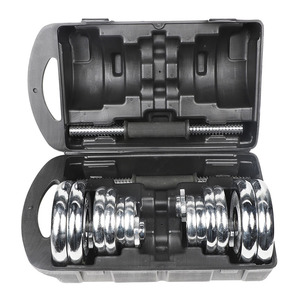 Ensemble d'haltères OEM 20 <span class=keywords><strong>kg</strong></span> avec disques de poids en <span class=keywords><strong>fonte</strong></span>, poignée dentelée, fermoirs étoile et tube de connexion pour entraînement de musculation en salle de sport - Product Image 6