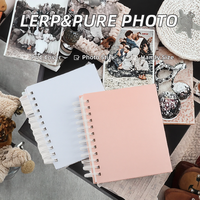 Lerp&25 Pages Livre d'autocollants avec couverture en PVC, albums photo autocollants avec anneaux pour photos de 3, 4, 5, 6, 8, 10 pouces