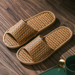 XiJie XJ-04 Nuovo Tappetino Estivo Traspirante Leggero in Paglia di Bambù e <span class=keywords><strong>Rattan</strong></span> con Intersuola in EVA e Suola in Pelle Incollata per Uomo e Donna da Interno - Product Image 5