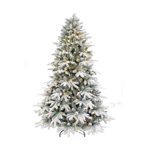 Großhandel Umweltfreundlicher Luxuriöser Moderner Vorbeleuchteter Beschneiter Großer Weißer Künstlicher Weihnachtsbaum mit LED-Lichtern für Heimdekoration - Product Image 1