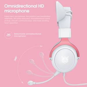 Audífonos con Cable <span class=keywords><strong>ONIKUMA</strong></span> <span class=keywords><strong>X10</strong></span> con Diseño de Orejas de Gato Rosa, Auriculares para Juegos, Música y Computadora Portátil - Product Image 6