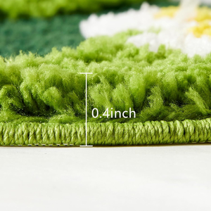 Cute Green Floral <strong>Bath</strong> <strong>Mat</strong> Non Slip Washable Modern Chic Boho Aesthetic Trendy <strong>Funky</strong> Microfiber Shaggy Tufted Grass Rugs - Product Image 4