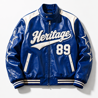 Chaqueta de Cuero Estilo Cafe Racer Personalizada OEM, Chaqueta Universitaria con Diseño Bordado, Chaqueta de Motociclista de Piel de Cordero Premium OEM