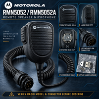 Microphone PTT compact standard Motorola RMN5052A pour radios bidirectionnelles DM4601E, XPR5550e, XPR4500, DGM5500E – Accessoire radio