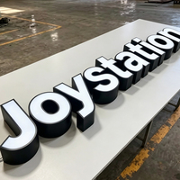 Letrero de Canal de Metal Acrílico 3D Personalizado con Tiras LED para Exteriores, Resistente al Agua IP54, Multicolor, Decoración para Edificios de Oficinas
