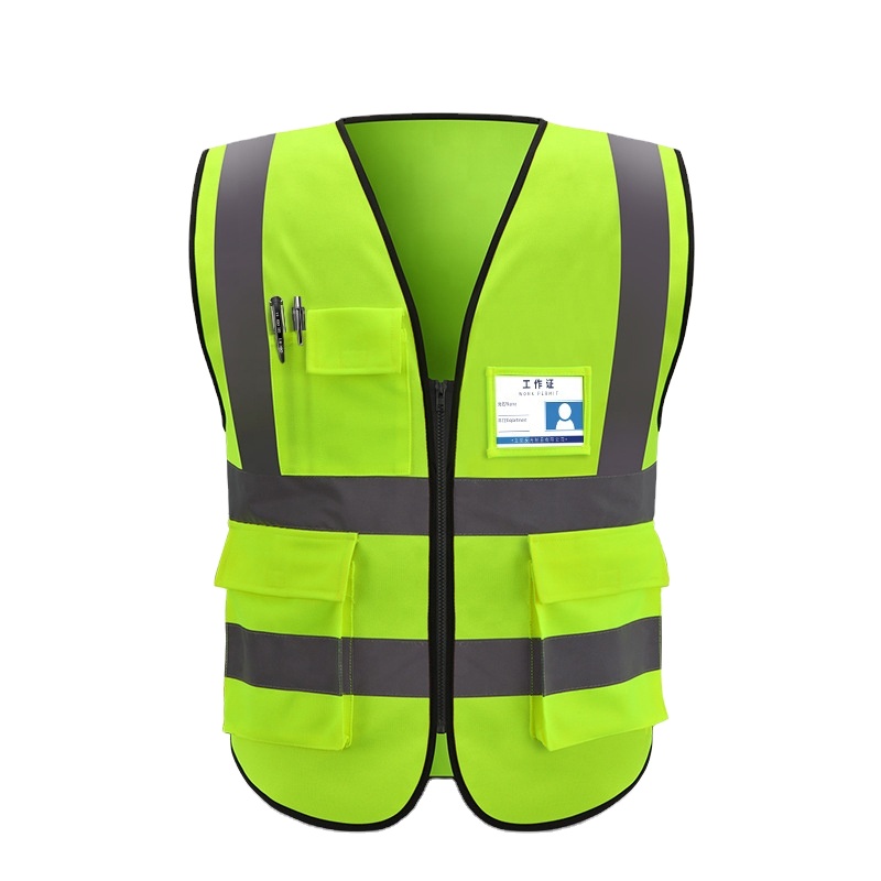 Индивидуальный зеленый светоотражающий строительный защитный жилет с карманами