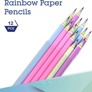 Fournitures artistiques, peinture, crayons HB standard personnalisables pour enfants, papier recyclé écologique, couleur arc-en-ciel, certifié EN71 - Product Image 3