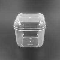 Conteneur alimentaire rectangulaire jetable en PET transparent avec laminage brillant pour le stockage de gâteaux/pâtisseries