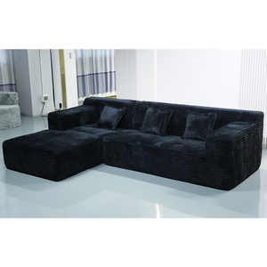 Modern Fabric Three Seat Modular Sectional Set Adjustable Height Legs L-Shape Washable <b>Cover</b> for Hotel Apartment Living A022 Mod - Product Image 1