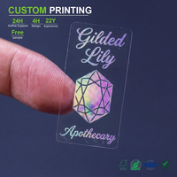 Autocollants personnalisés transparents holographiques en PET avec impression en écriture cursive pour flacons et ensembles de pots cosmétiques, service d'impression OEM