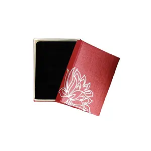 Commercio all'ingrosso personalizzato rosso blu fiore modello regalo di fidanzamento decorativo, anelli di gioielli di carta scatole di vetro/