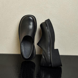 Envío Directo, Nuevos Zapatos Casuales de Cuero para Hombre, Minimalistas, con Punta Redonda, Suela Gruesa de 6 cm, Tacón Convertible de 2 en 1 para Aumentar la Altura - Product Image 1