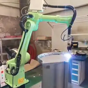 Máquina de soldadura láser de fibra, brazo robótico de seis ejes, robot de soldadura industrial, otc