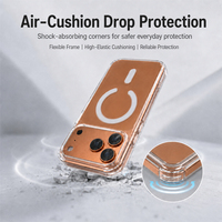 Coque de téléphone magnétique transparente 2-en-1 pour iPhone 17 18 Pro Max, anti-jaunissement, dos en PC, cadre souple en TPU, accessoires de téléphone portable en gros