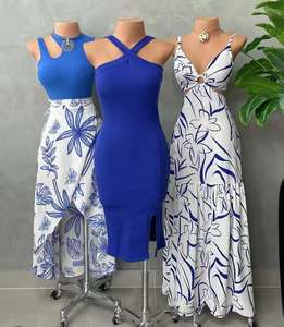 Vestidos Largos de Moda para Mujer Estilo Europeo Americano, Vestidos Largos con Tirantes para Comercio Exterior, Venta al Por Mayor - Product Image 5