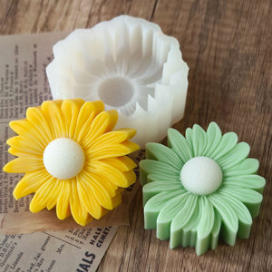 Molde de Silicona para Velas Aromáticas con Aroma a Girasol, Molde para Jabón Hecho a Mano con Forma de Flor de Margarita - Product Image 1