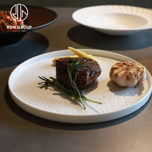 Restaurante occidental Catering <span class=keywords><strong>melamina</strong></span> redondo 10 pulgadas Pizza carne servicio de comida plato de cerámica para comida rápida <span class=keywords><strong>vajilla</strong></span> comercial - Product Image 1