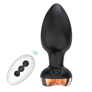 Plug Anale in Silicone con Design a Superficie Filettata, Massaggiatore Prostatico Vibrante, Giocattolo Sessuale per Uomini e Donne con Telecomando - Product Image 6