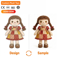 Adorable poupée en peluche personnalisée en coton et polyester avec rembourrage en coton PP, certifiée CE, vente en gros OEM, cadeau pour enfants