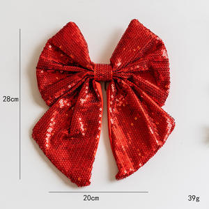 LS-566 Noël Décoratif Glitter Sequin Xmas Bow pour <span class=keywords><strong>XmasTree</strong></span> Intérieur Extérieur Centre Commercial Fenêtre Décor De Vacances - Product Image 4