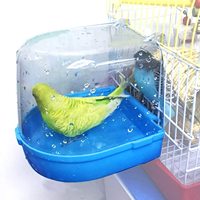 Bain d'oiseaux transparent en gros pour cage, accessoires de cage, baignoire suspendue pour perroquet, salle de douche pour petits oiseaux