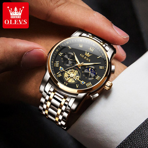 OLEVS-reloj deportivo de cuarzo para hombre, cronógrafo de acero inoxidable, resistente al agua, con logotipo personalizado, clásico, 2859 - Product Image 2