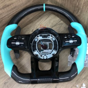 Volante Deportivo de Fibra de Gamuza para Mercedes-Benz, para Modelos W221, W205, W212, W213, B 300 <span class=keywords><strong>AMG</strong></span>, A45, LA45, <span class=keywords><strong>63</strong></span>, W204, X5, X3, <span class=keywords><strong>GL</strong></span>, en Cuero - Product Image 5